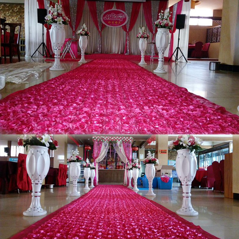 Table Runner - ผ้าซาติน 10 หลา ลายดอกกุหลาบ 3 มิติ