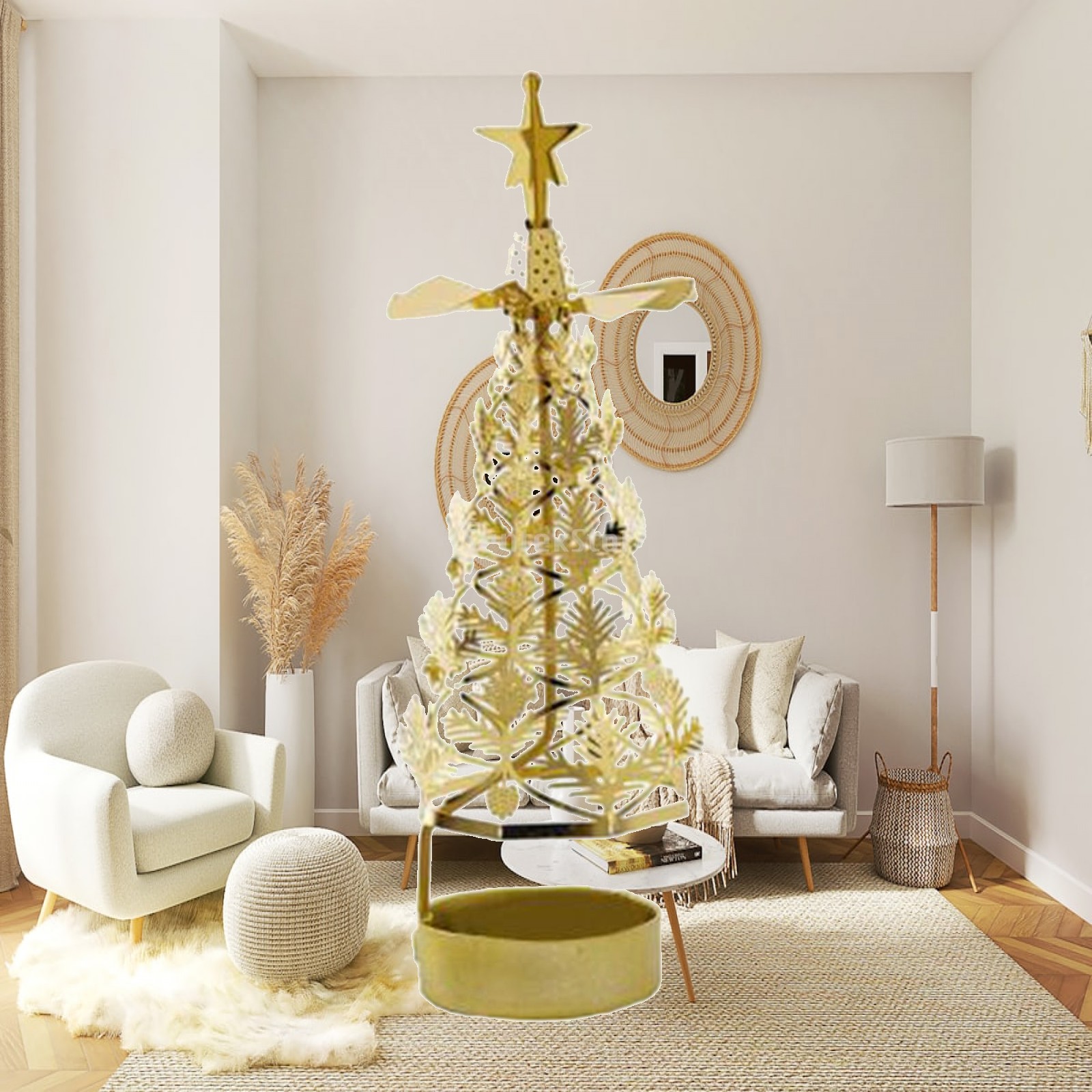 Candle Holder Decor - ที่วางเทียนแบบหมุนได้ ทำจากสแตนเลสสตีล ใช้สำหรับวางเทียนหอม ตกแต่งบ้าน เหมาะสำหรับเทศกาลคริสต์มาสและงานแต่งงาน