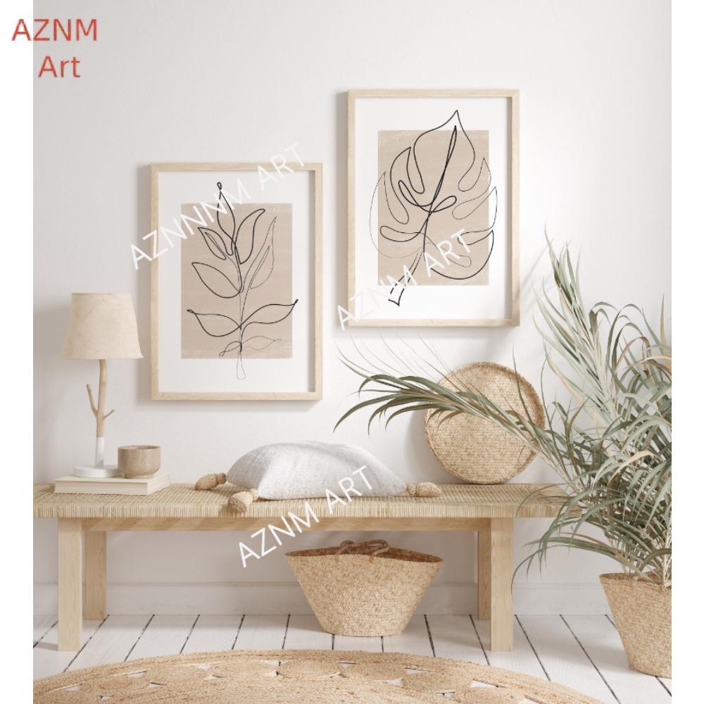 ชุดภาพพิมพ์ลายเส้นพฤกษศาสตร์ 1 - Abstract Canvas Set บทวิจารณ์และราคา