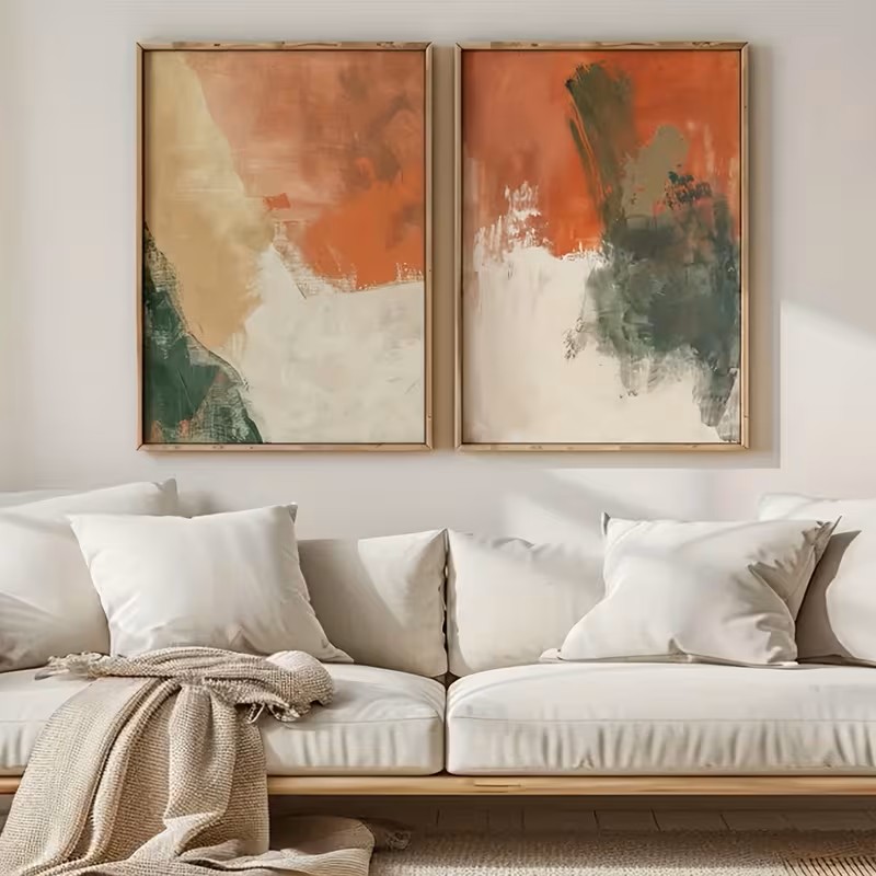 ชุดภาพวาดแคนวาสติดผนังสไตล์โบโ - Abstract Canvas Set บทวิจารณ์และราคา